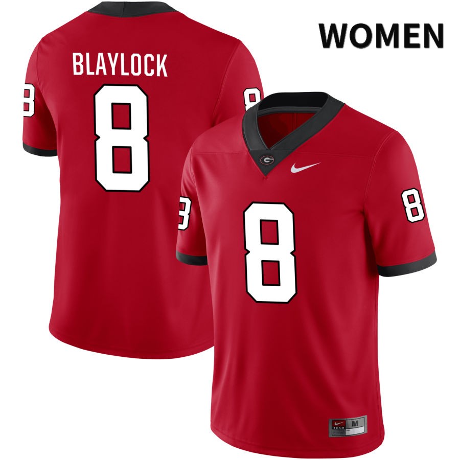 Georgia Bulldogs Women's Dominick Blaylock #8 Red 2022 NIL Stitched College UGA Football Jersey 23DU014PW